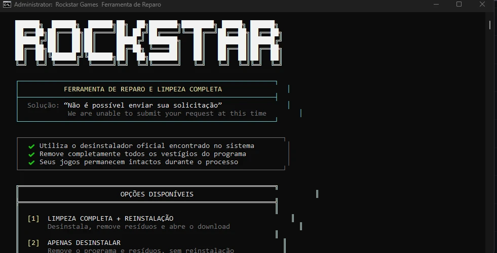 Rockstar error sign in error